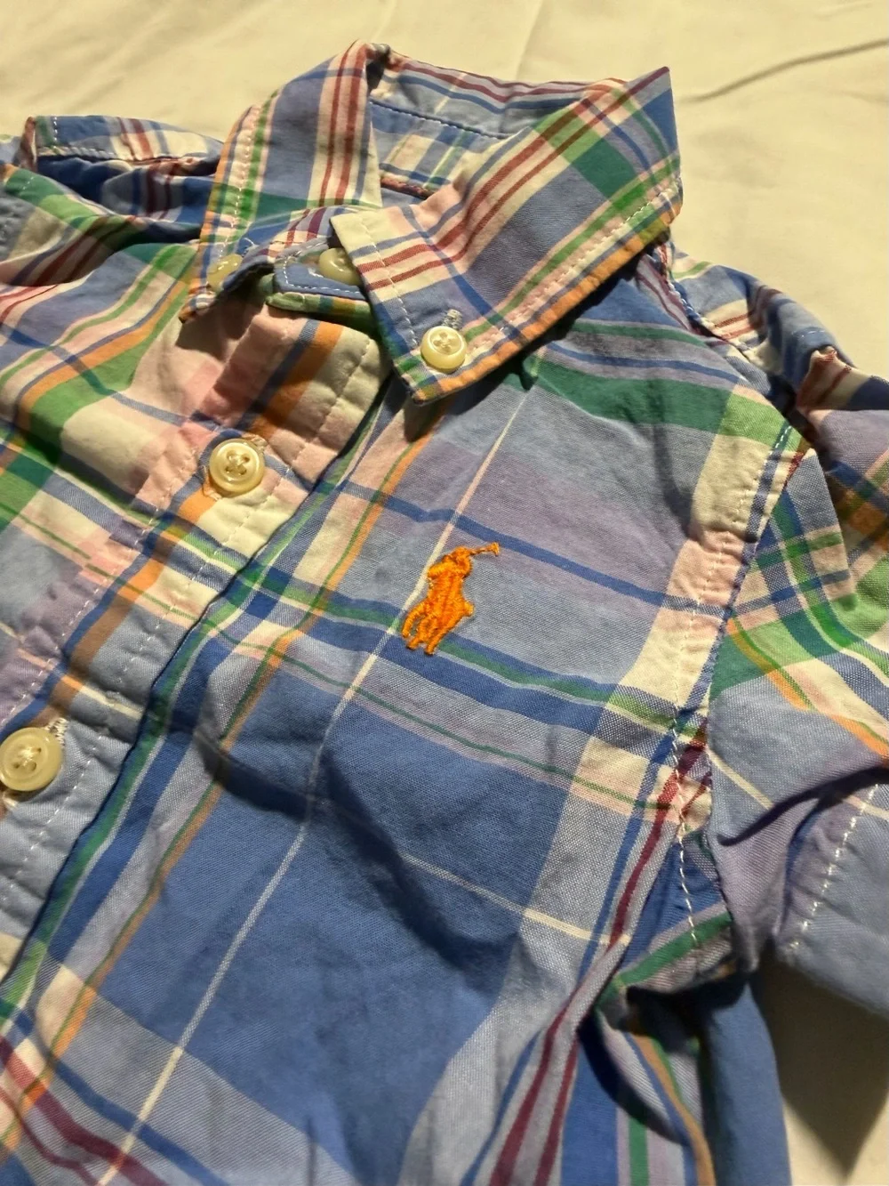 Baby Boy Romper Bundle | Ralph Lauren Plaid Romper 6M + Cherokee Polo Romper 9M